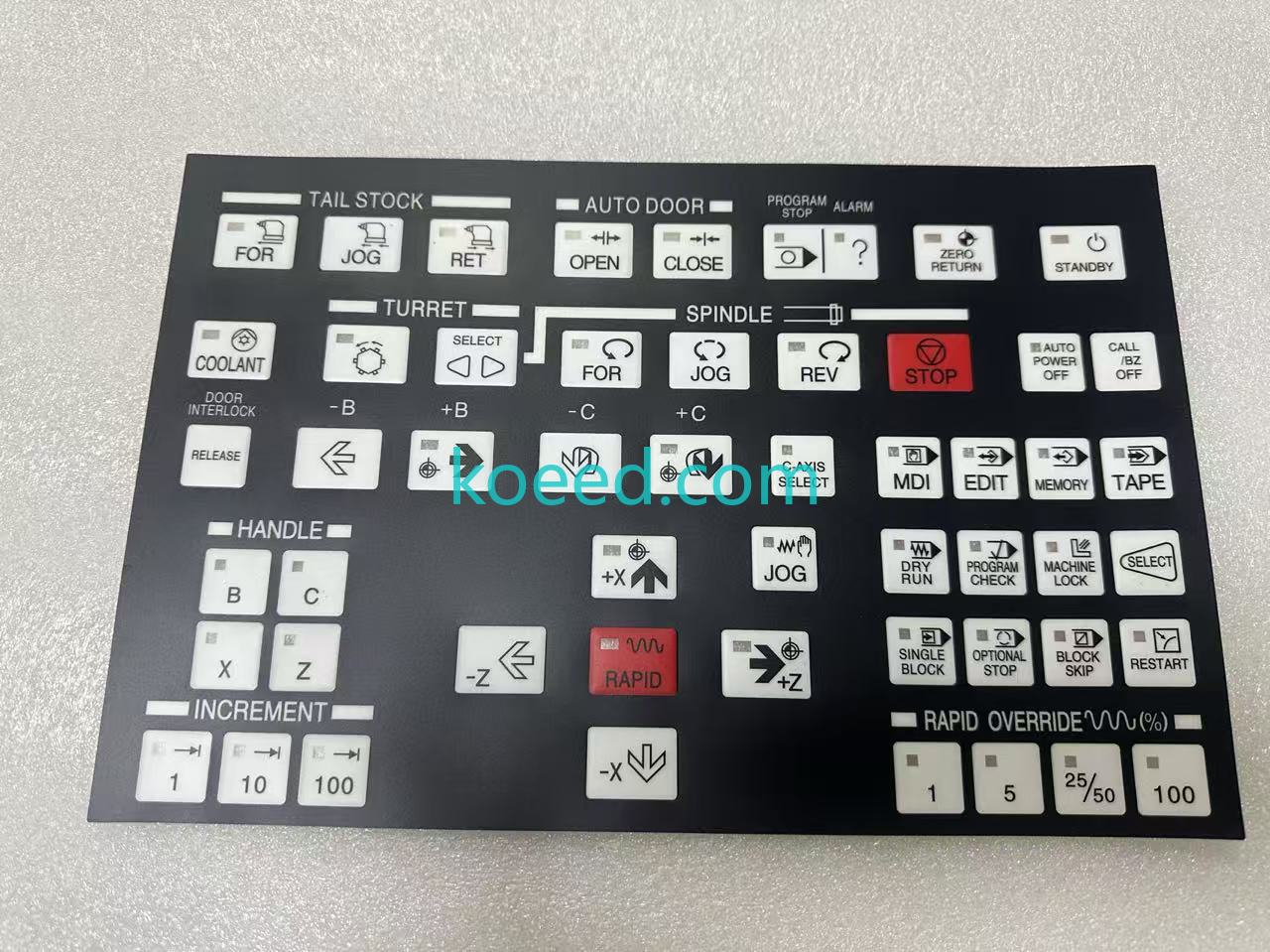CNC Lathe Operating Membrane Key Sheet Overlay - Koeed Fashion View